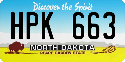 ND license plate HPK663