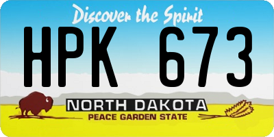 ND license plate HPK673