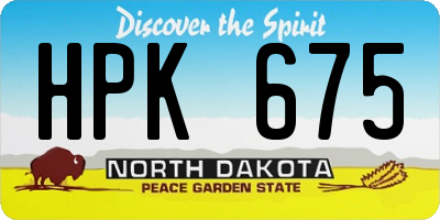 ND license plate HPK675