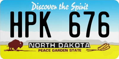 ND license plate HPK676