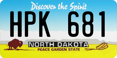 ND license plate HPK681
