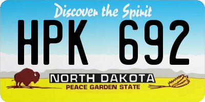 ND license plate HPK692