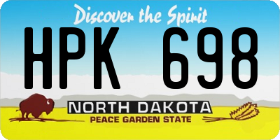 ND license plate HPK698