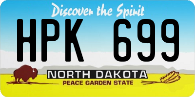 ND license plate HPK699