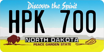 ND license plate HPK700