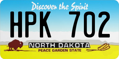 ND license plate HPK702