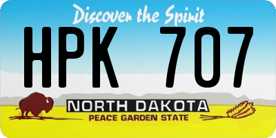 ND license plate HPK707