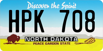 ND license plate HPK708