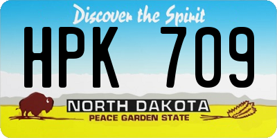 ND license plate HPK709