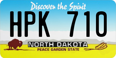 ND license plate HPK710