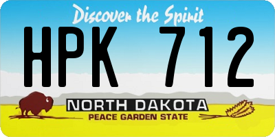 ND license plate HPK712