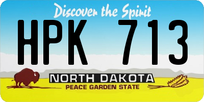 ND license plate HPK713