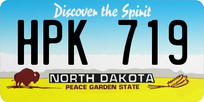 ND license plate HPK719
