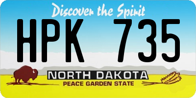 ND license plate HPK735