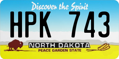 ND license plate HPK743