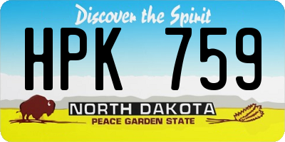 ND license plate HPK759