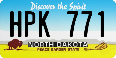 ND license plate HPK771