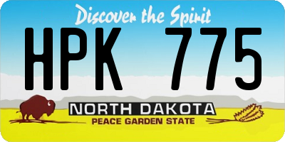 ND license plate HPK775
