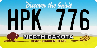 ND license plate HPK776