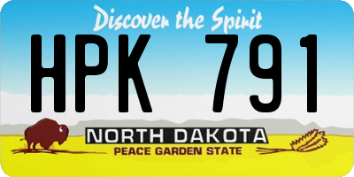 ND license plate HPK791