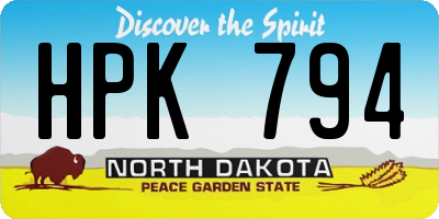 ND license plate HPK794