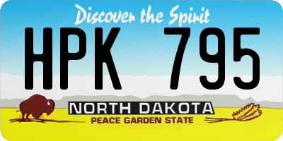 ND license plate HPK795
