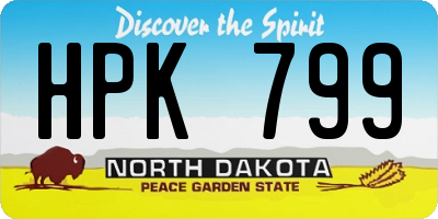 ND license plate HPK799