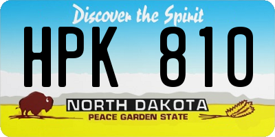ND license plate HPK810