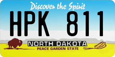 ND license plate HPK811