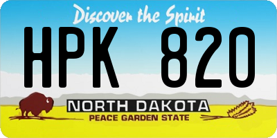 ND license plate HPK820
