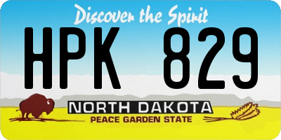 ND license plate HPK829