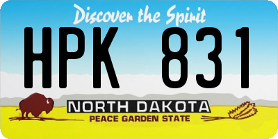 ND license plate HPK831