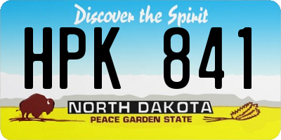 ND license plate HPK841
