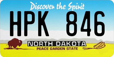 ND license plate HPK846