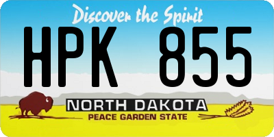 ND license plate HPK855