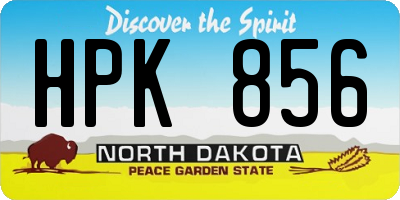 ND license plate HPK856