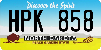ND license plate HPK858