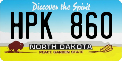 ND license plate HPK860