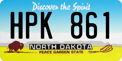 ND license plate HPK861