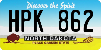 ND license plate HPK862