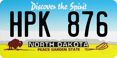 ND license plate HPK876