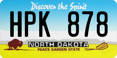 ND license plate HPK878
