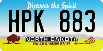 ND license plate HPK883