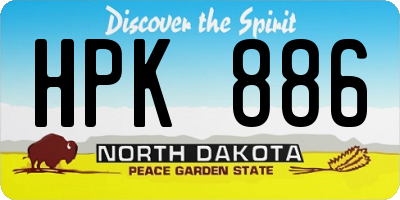 ND license plate HPK886
