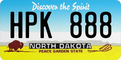 ND license plate HPK888