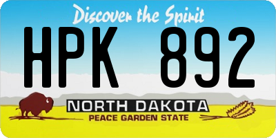 ND license plate HPK892