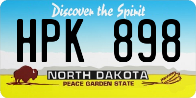 ND license plate HPK898