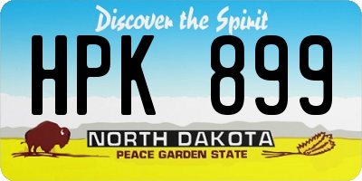 ND license plate HPK899