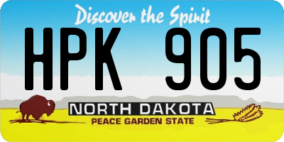 ND license plate HPK905