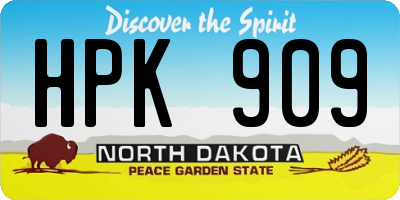 ND license plate HPK909